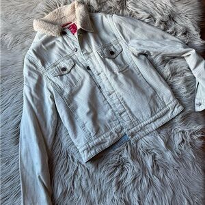 Kimes Ranch Light Denim Sherpa Collar Jacket
